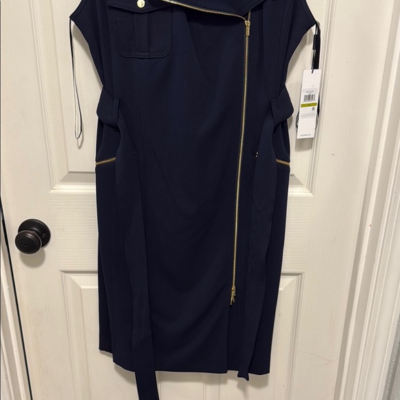Calvin Klein Motto Style Navy Sheath Dress. Size 14 Never Worn. - Picture 4 of 13